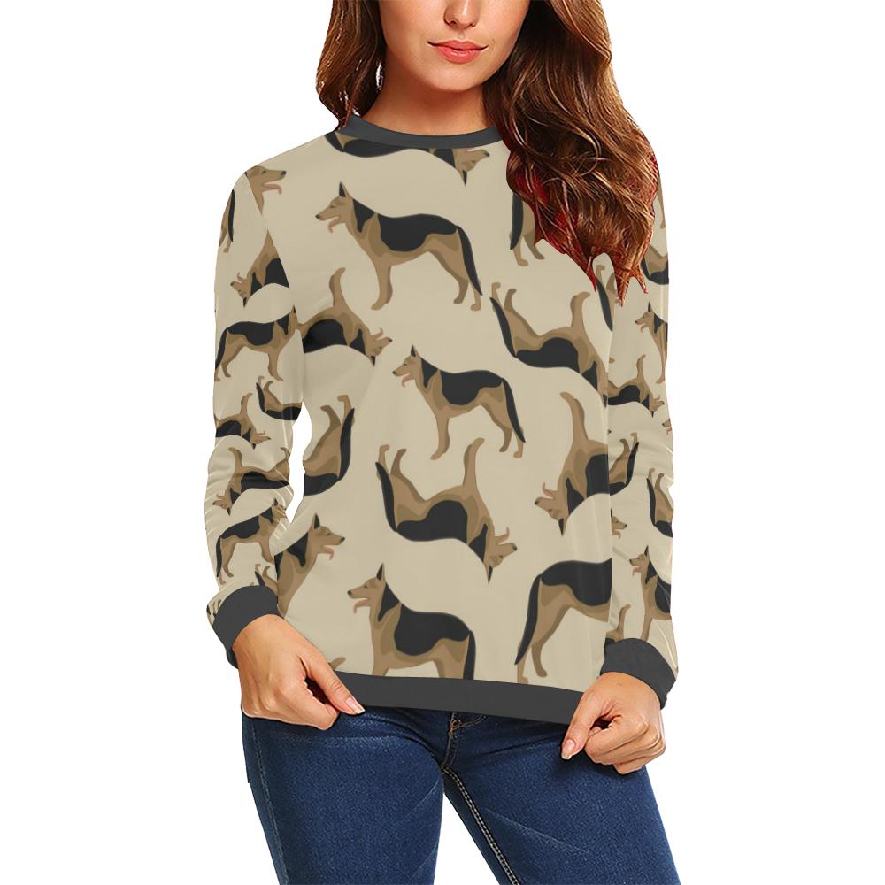 German Shepherd Pattern Print Women's Sweatshirt-grizzshop