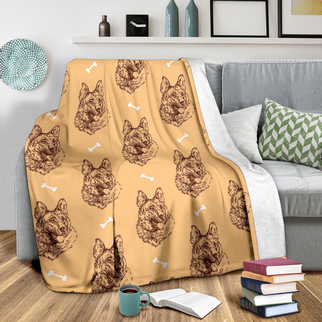 German Shepherd Print Pattern Blanket-grizzshop