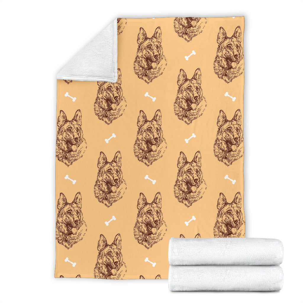 German Shepherd Print Pattern Blanket-grizzshop