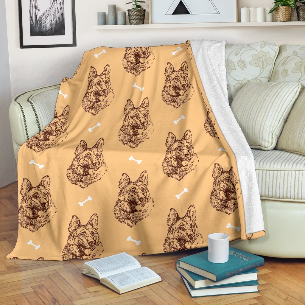 German Shepherd Print Pattern Blanket-grizzshop