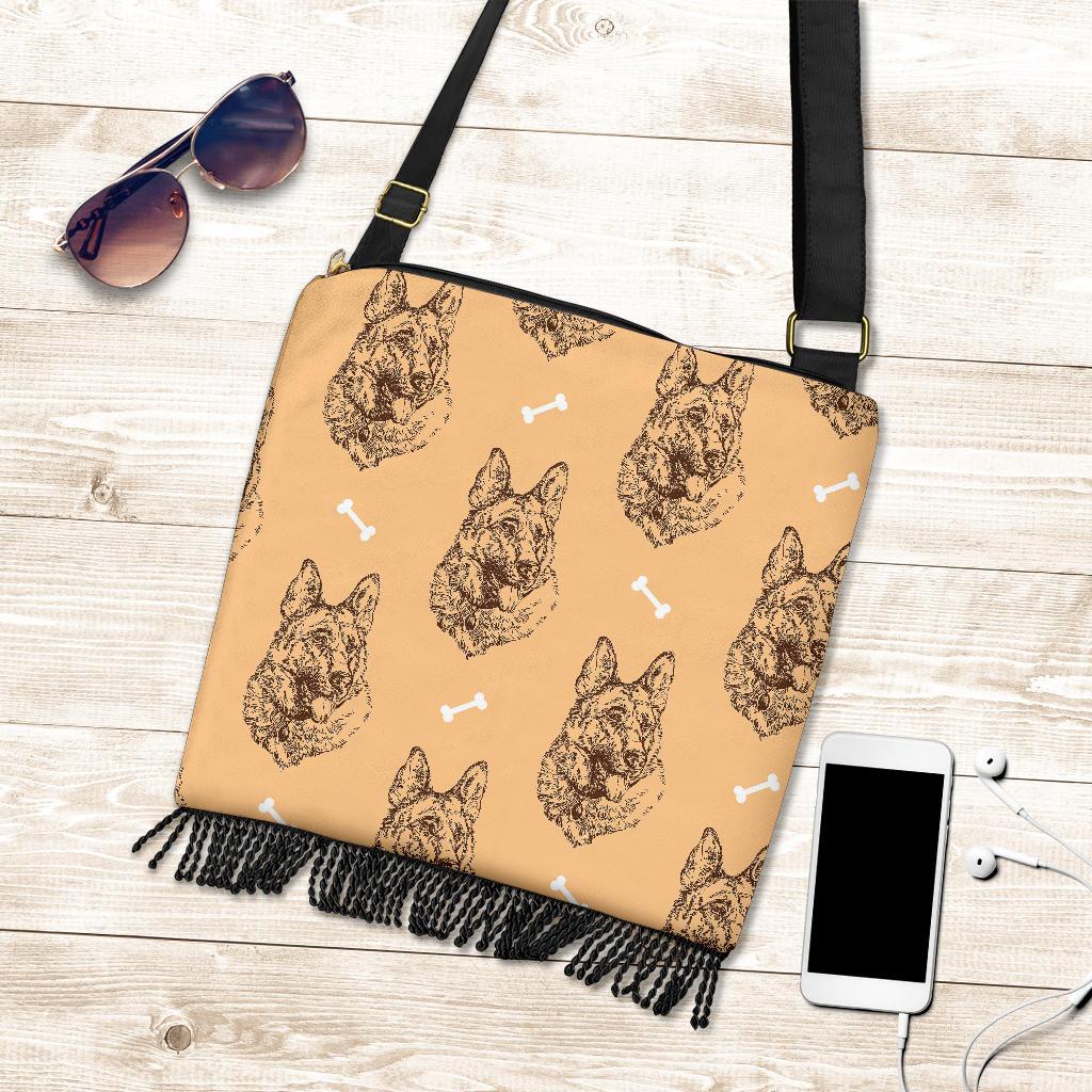 German Shepherd Print Pattern Crossbody Bags-grizzshop