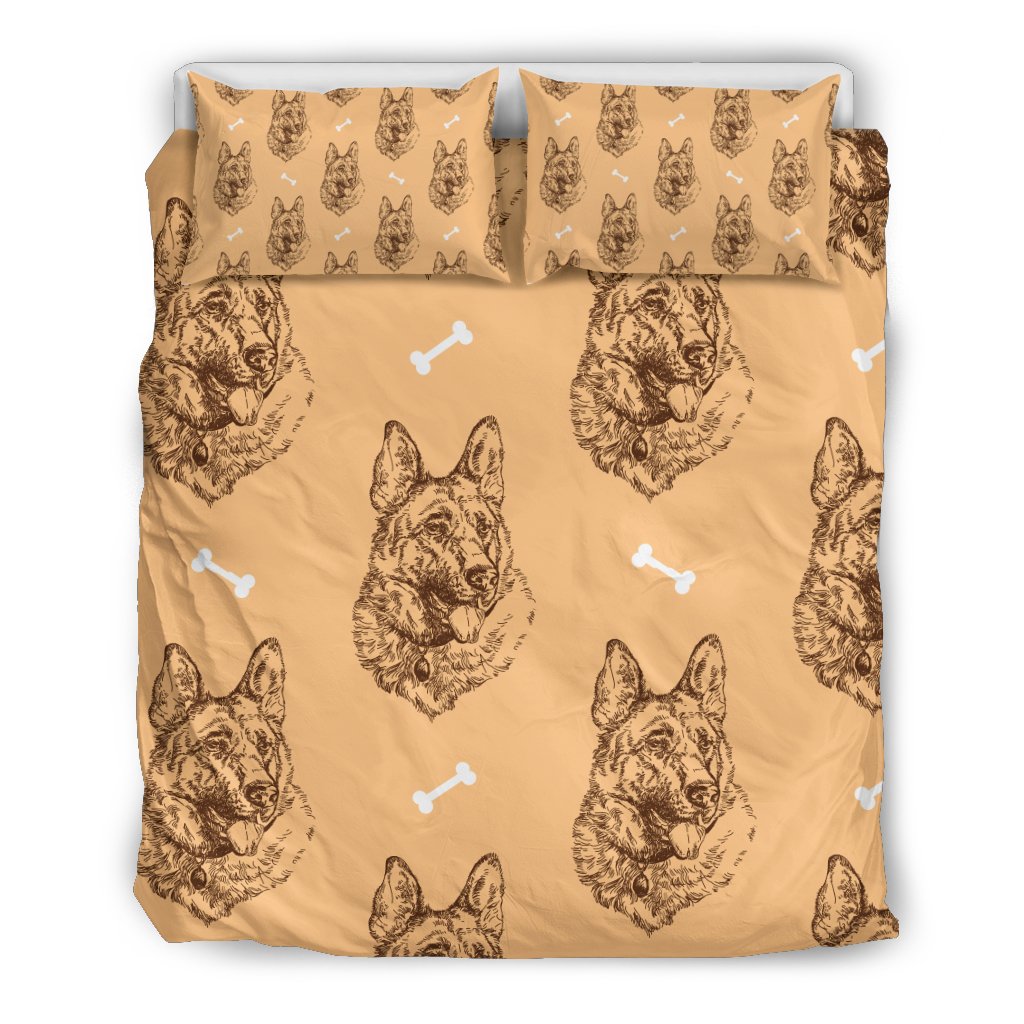 German Shepherd Print Pattern Duvet Cover Bedding Set-grizzshop