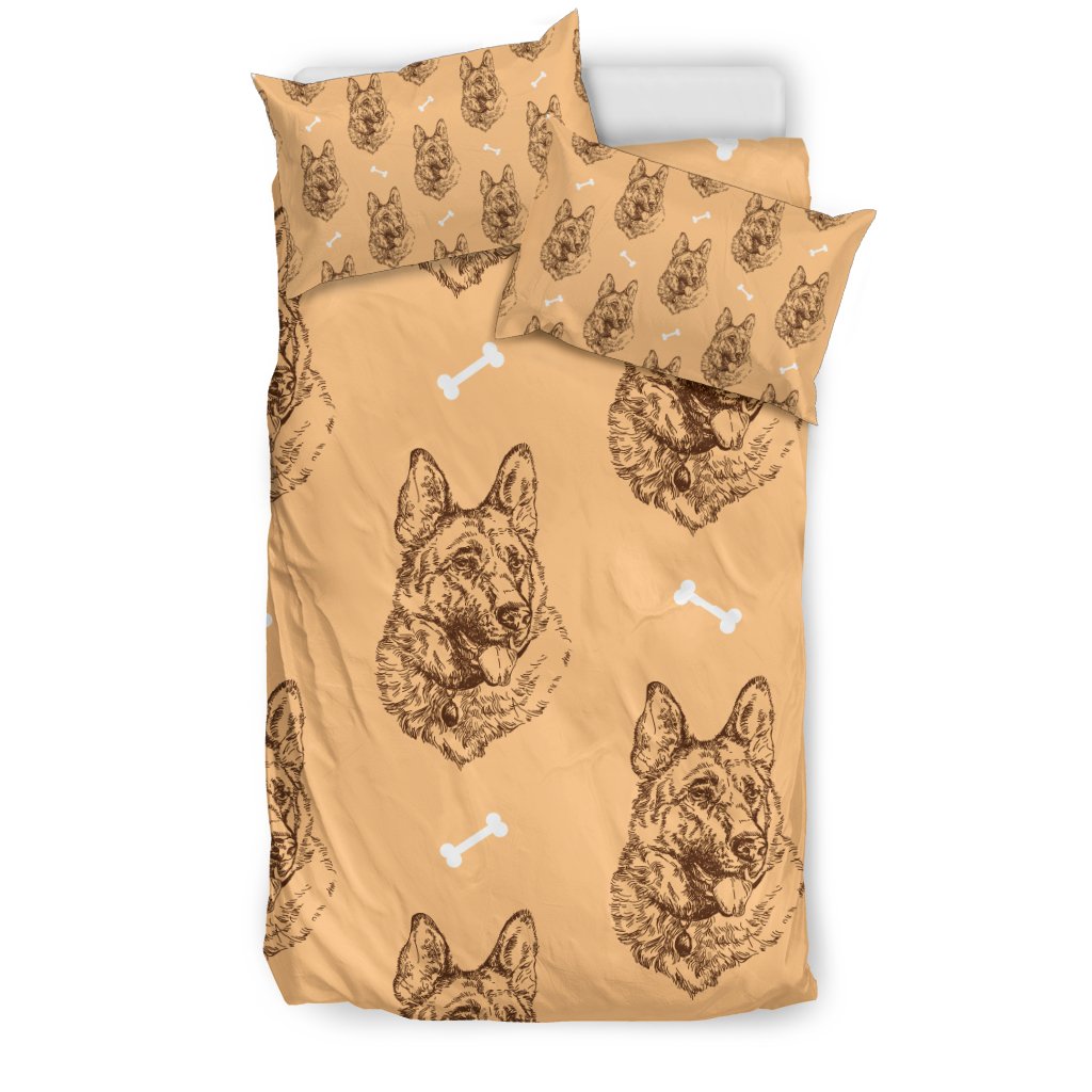 German Shepherd Print Pattern Duvet Cover Bedding Set-grizzshop