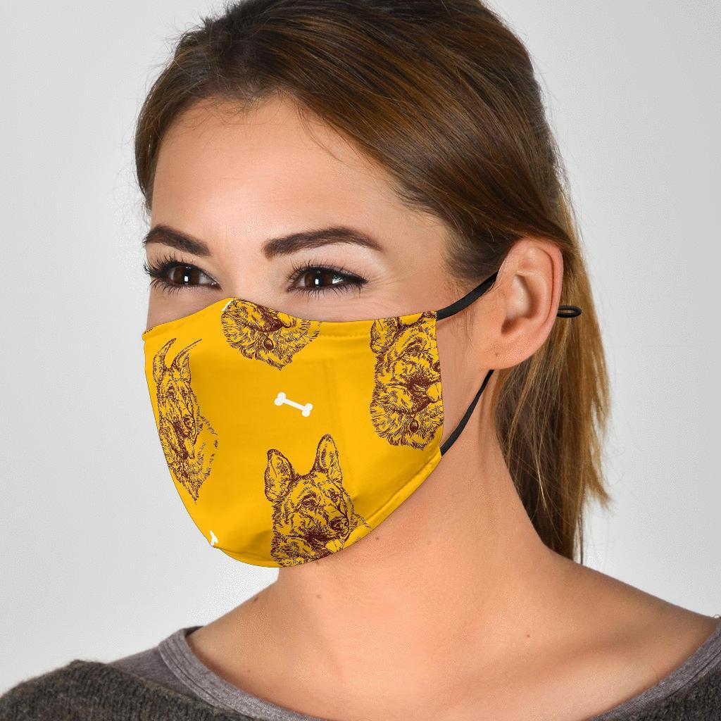 German Shepherd Print Pattern Face Mask-grizzshop