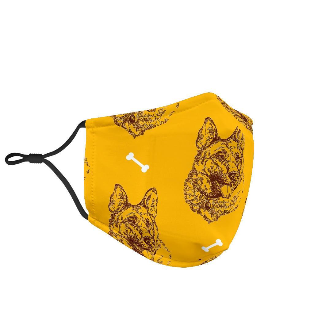 German Shepherd Print Pattern Face Mask-grizzshop