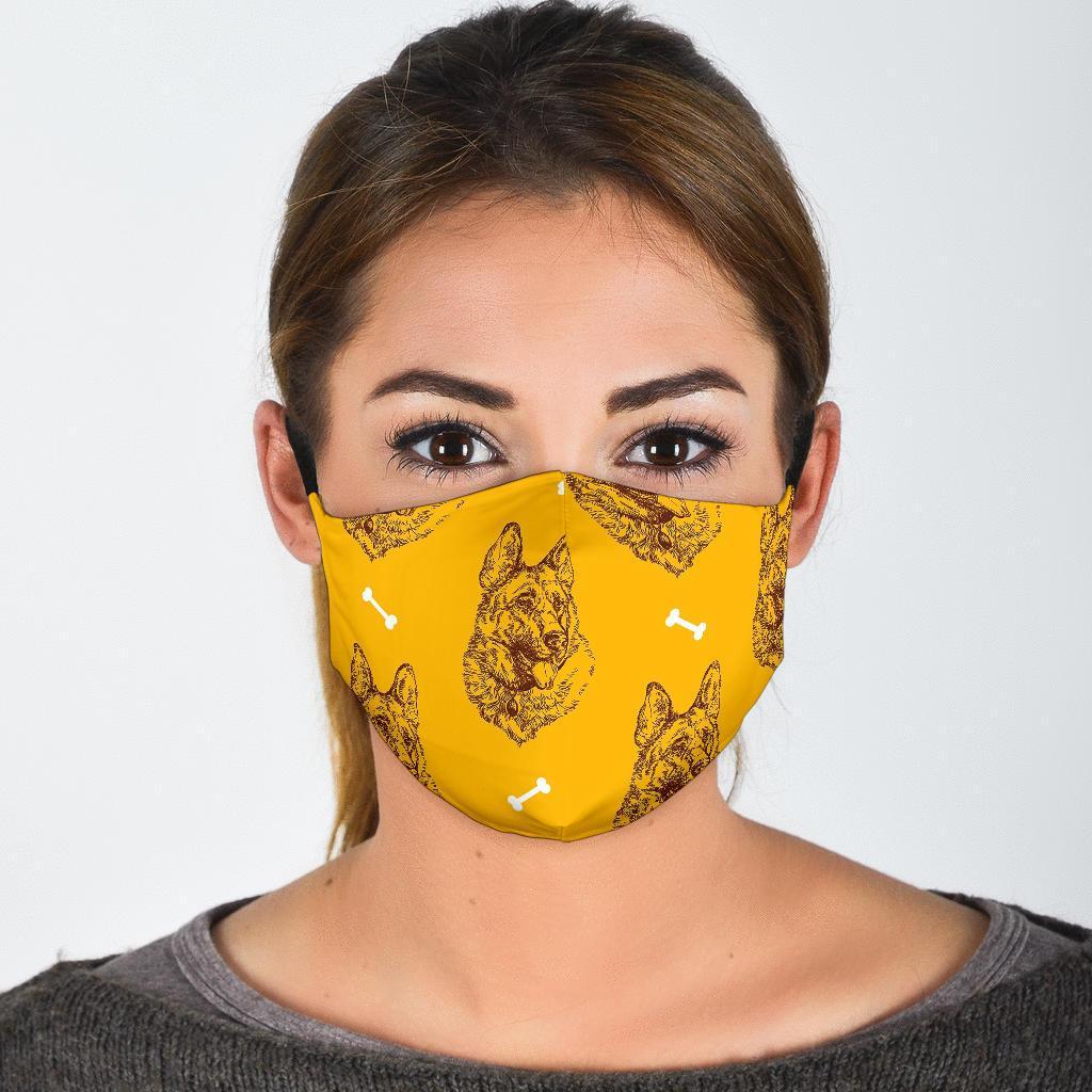 German Shepherd Print Pattern Face Mask-grizzshop