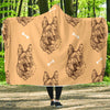 German Shepherd Print Pattern Hooded Blanket-grizzshop