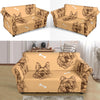 German Shepherd Print Pattern Loveseat Cover-grizzshop