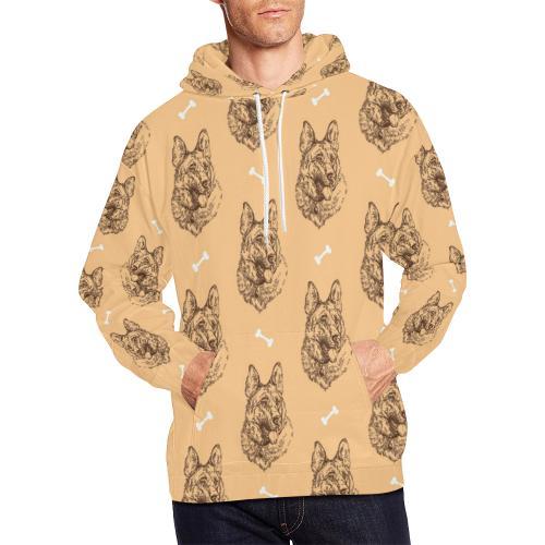 German Shepherd Print Pattern Men Pullover Hoodie-grizzshop