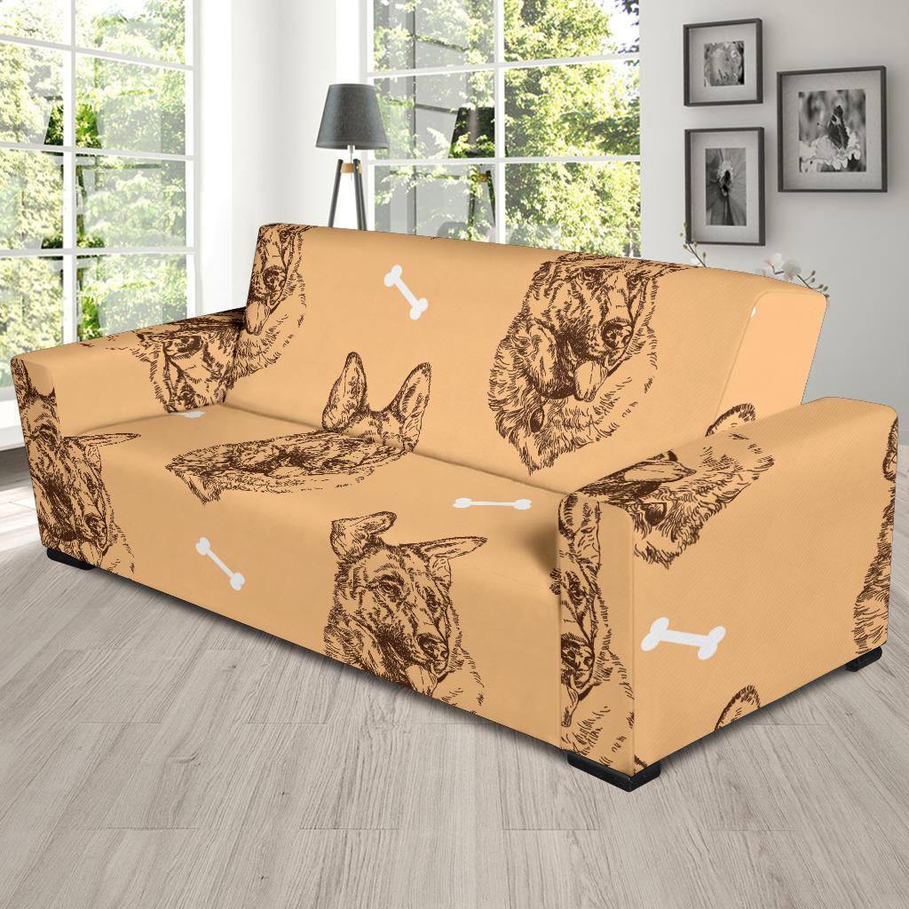 German Shepherd Print Pattern Sofa Covers-grizzshop