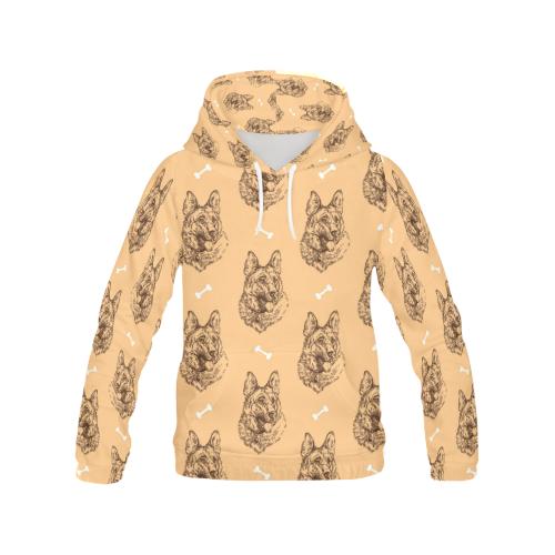 German Shepherd Print Pattern Women Pullover Hoodie-grizzshop