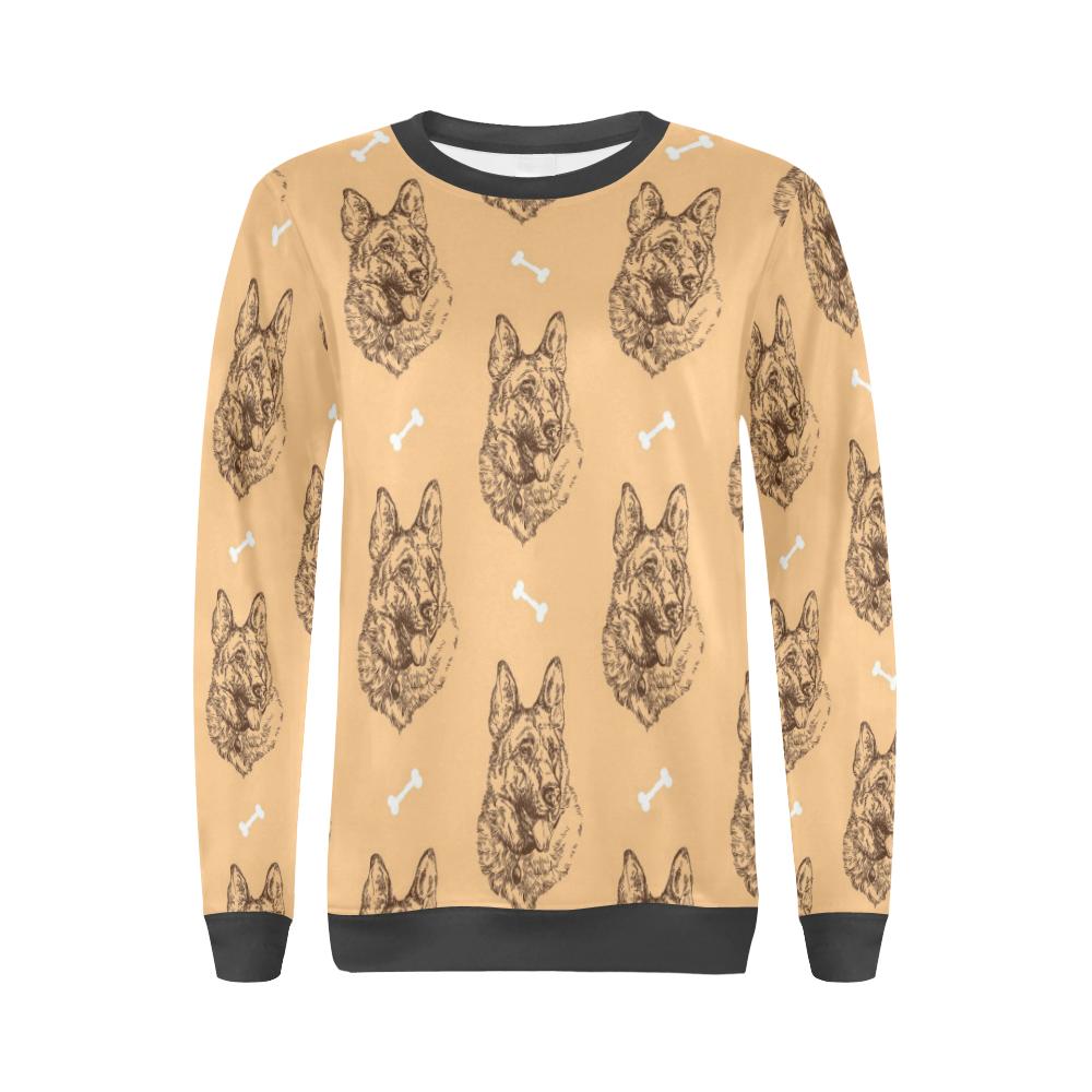 German Shepherd Print Pattern Women's Sweatshirt-grizzshop