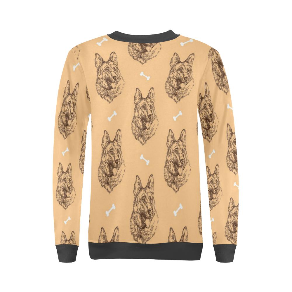 German Shepherd Print Pattern Women's Sweatshirt-grizzshop