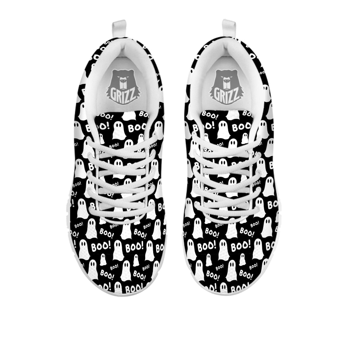 Ghost Cartoon Print Pattern White Sneaker-grizzshop
