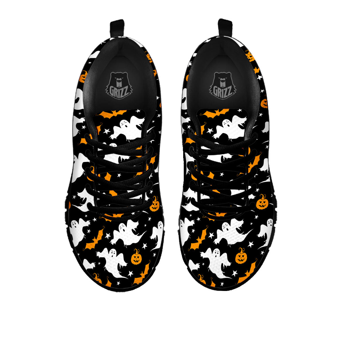 Ghost Halloween Print Pattern Black Sneaker-grizzshop