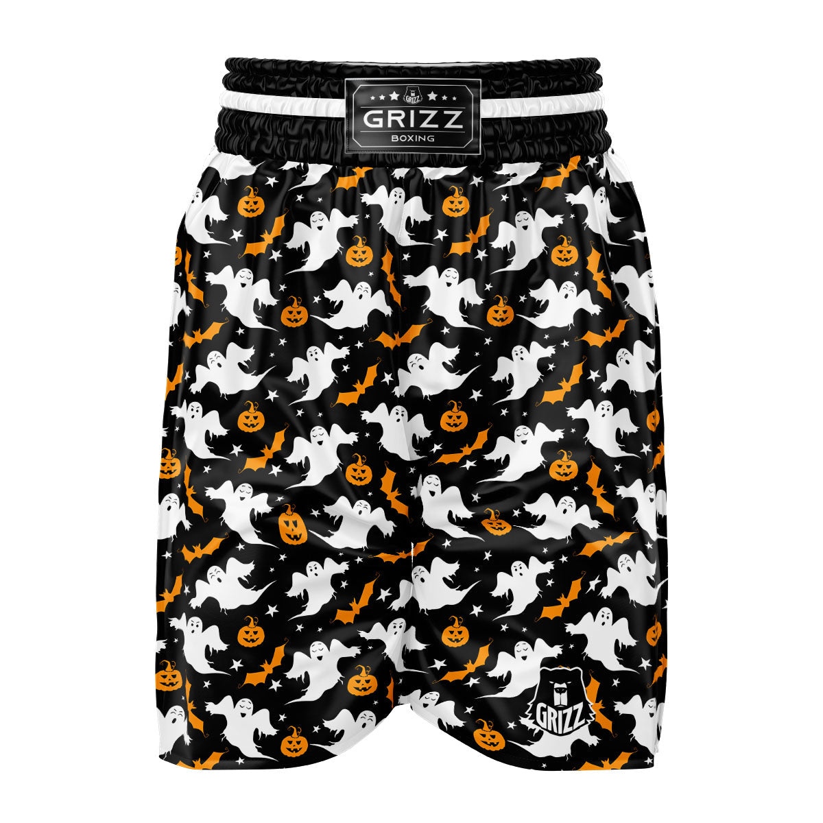 Ghost Halloween Print Pattern Boxing Shorts-grizzshop
