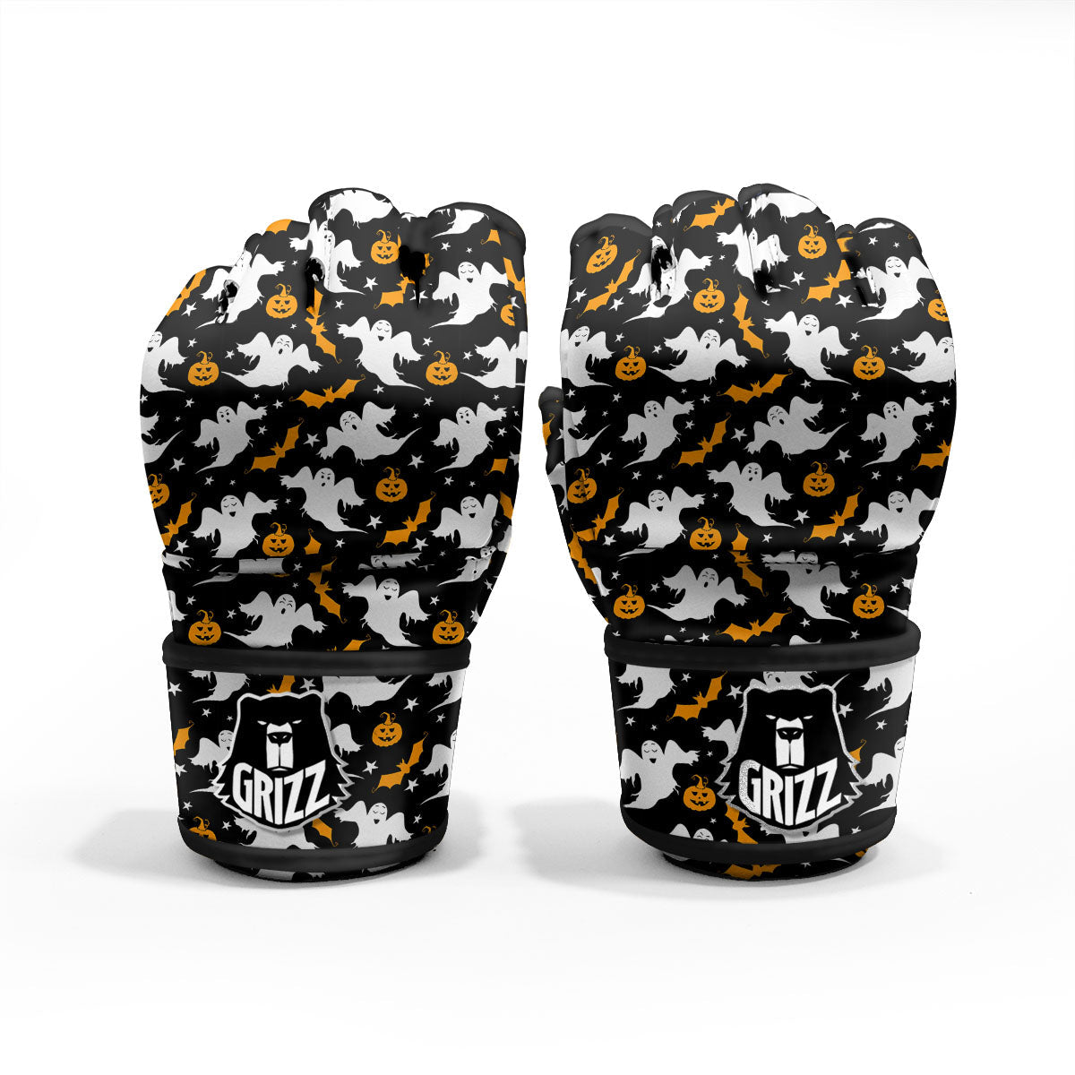 Ghost Halloween Print Pattern MMA Gloves-grizzshop