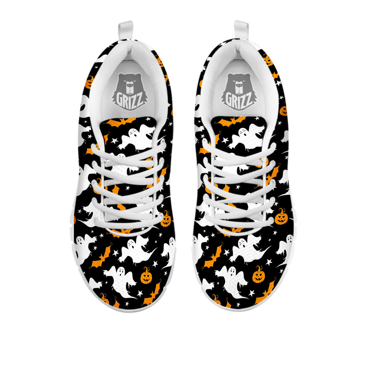 Ghost Halloween Print Pattern White Sneaker-grizzshop
