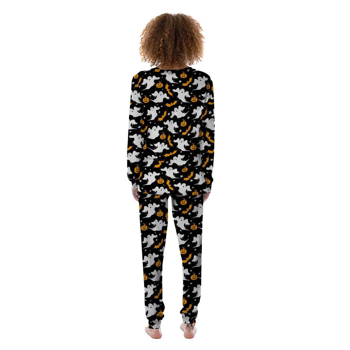 Ghost Halloween Print Pattern Women's Pajamas-grizzshop