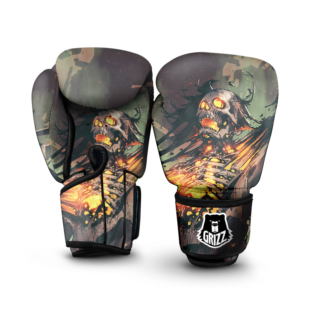 Ghost Skeleton Print Boxing Gloves-grizzshop