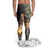 Ghost Skeleton Print Men's Leggings-grizzshop