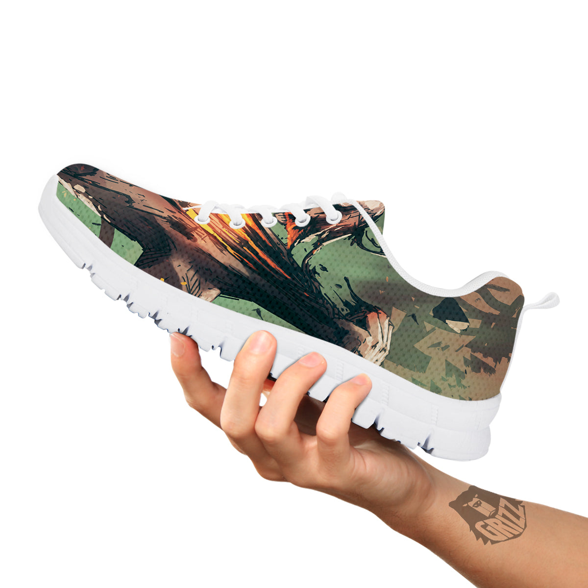 Ghost Skeleton Print White Sneaker-grizzshop