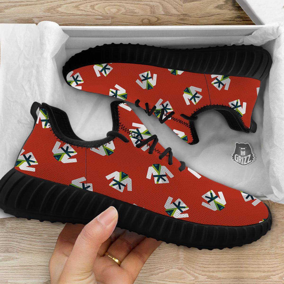 Gi Karate Print Pattern Black Walking Shoes-grizzshop