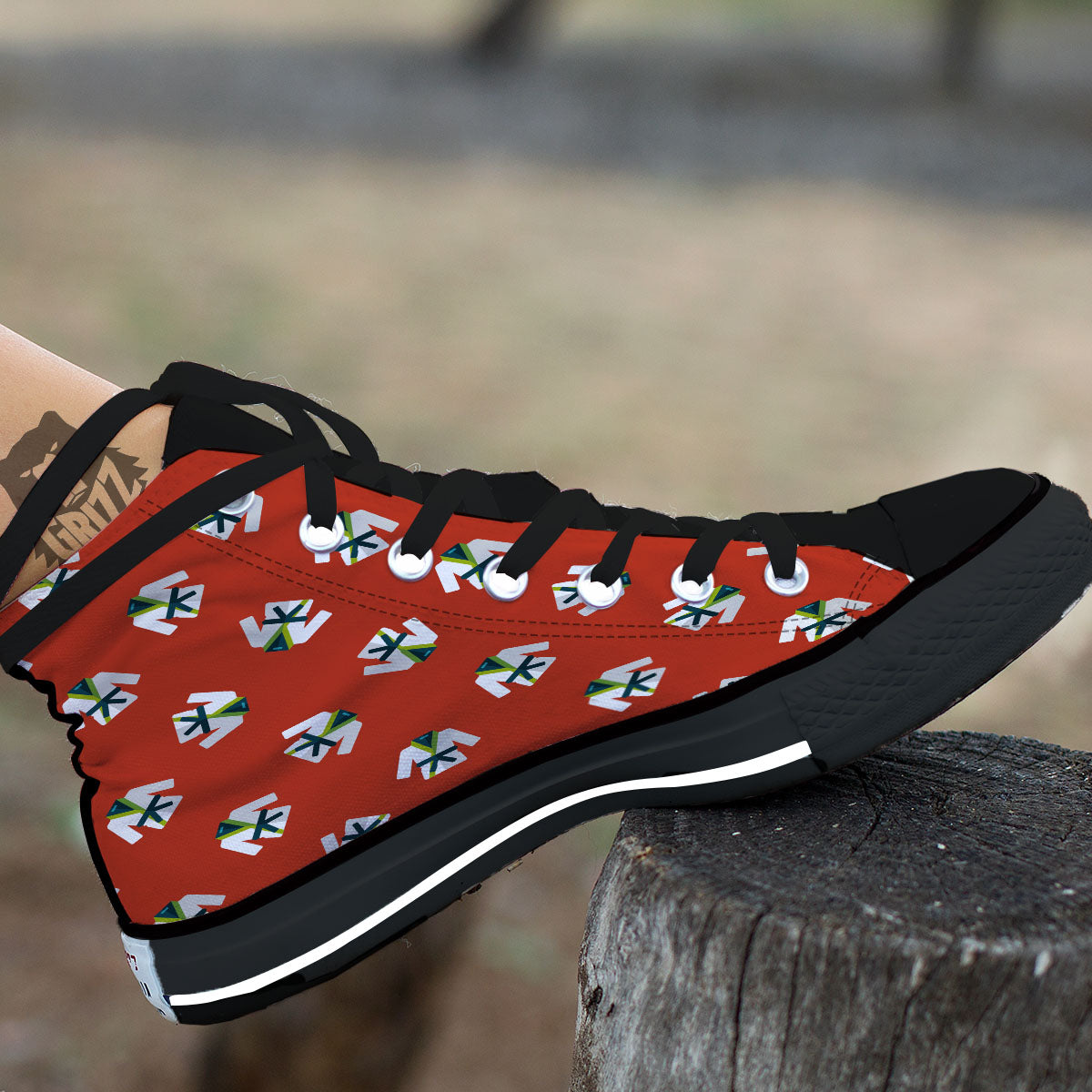 Gi Karate Print Pattern High Top Shoes-grizzshop