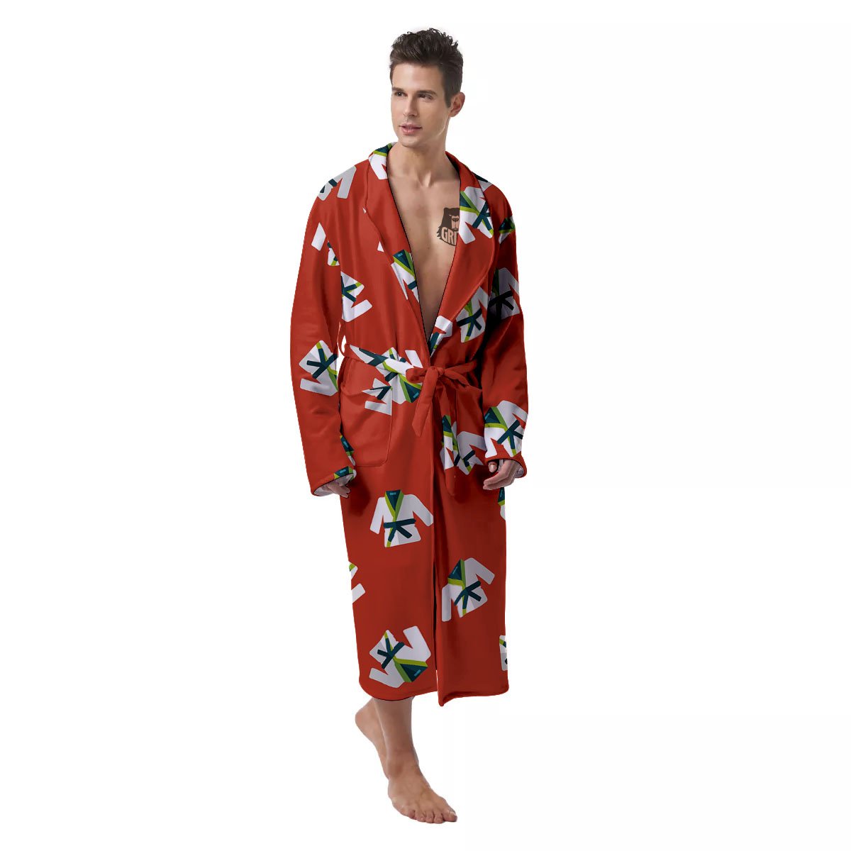 Gi Karate Print Pattern Men's Robe-grizzshop