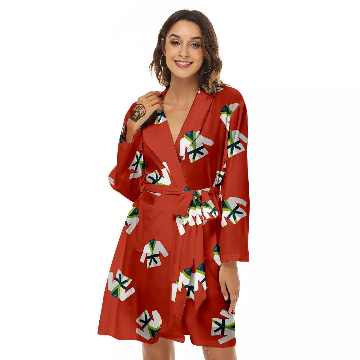 Gi Karate Print Pattern Women's Robe-grizzshop