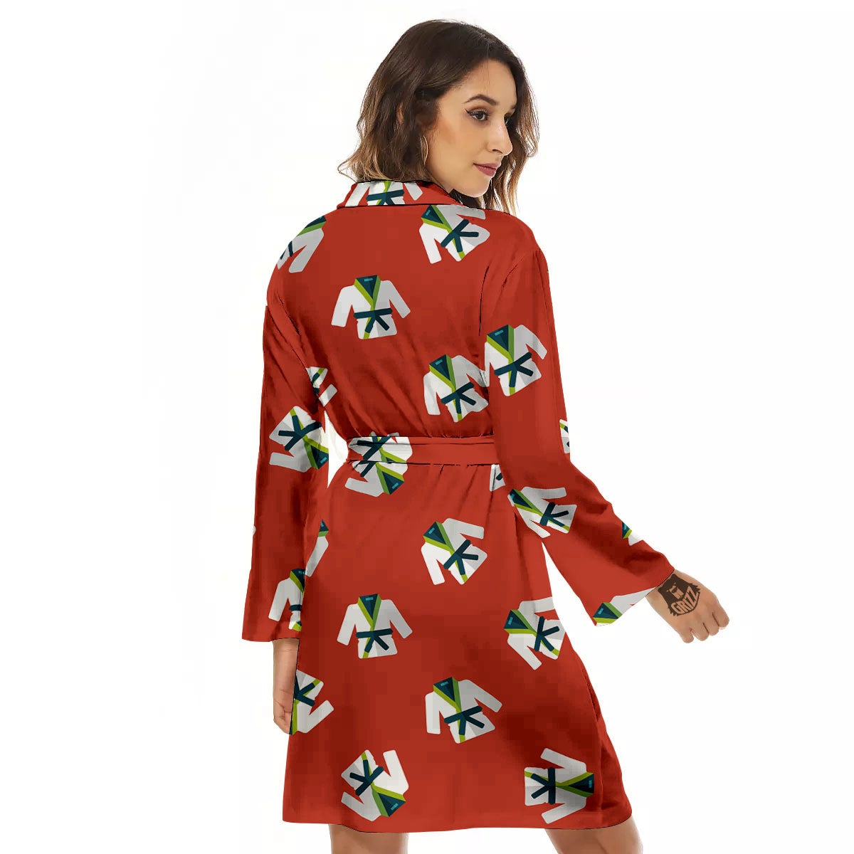 Gi Karate Print Pattern Women's Robe-grizzshop