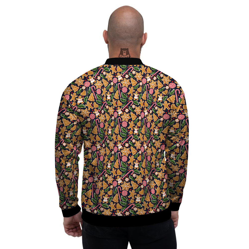Gingerbread Cute Print Pattern Men's Bomber Jacket-grizzshop