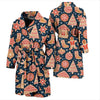 Gingerbread Man Chirstmas Pattern Print Men Long Robe-grizzshop