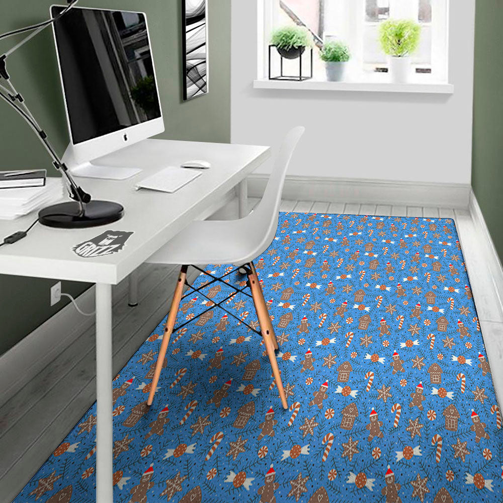Gingerbread Man Christmas Print Pattern Floor Mat-grizzshop
