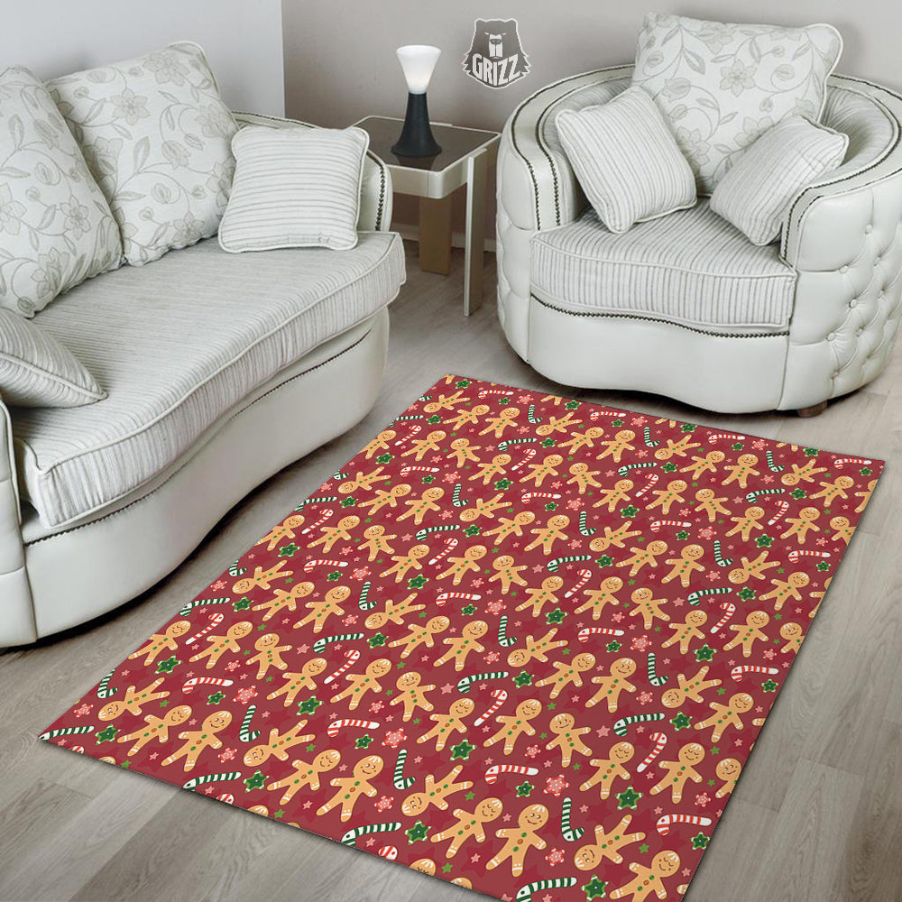 Gingerbread Man Cute Print Pattern Floor Mat-grizzshop