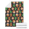 Gingerbread Man Pattern Print Chirstmas Blanket-grizzshop