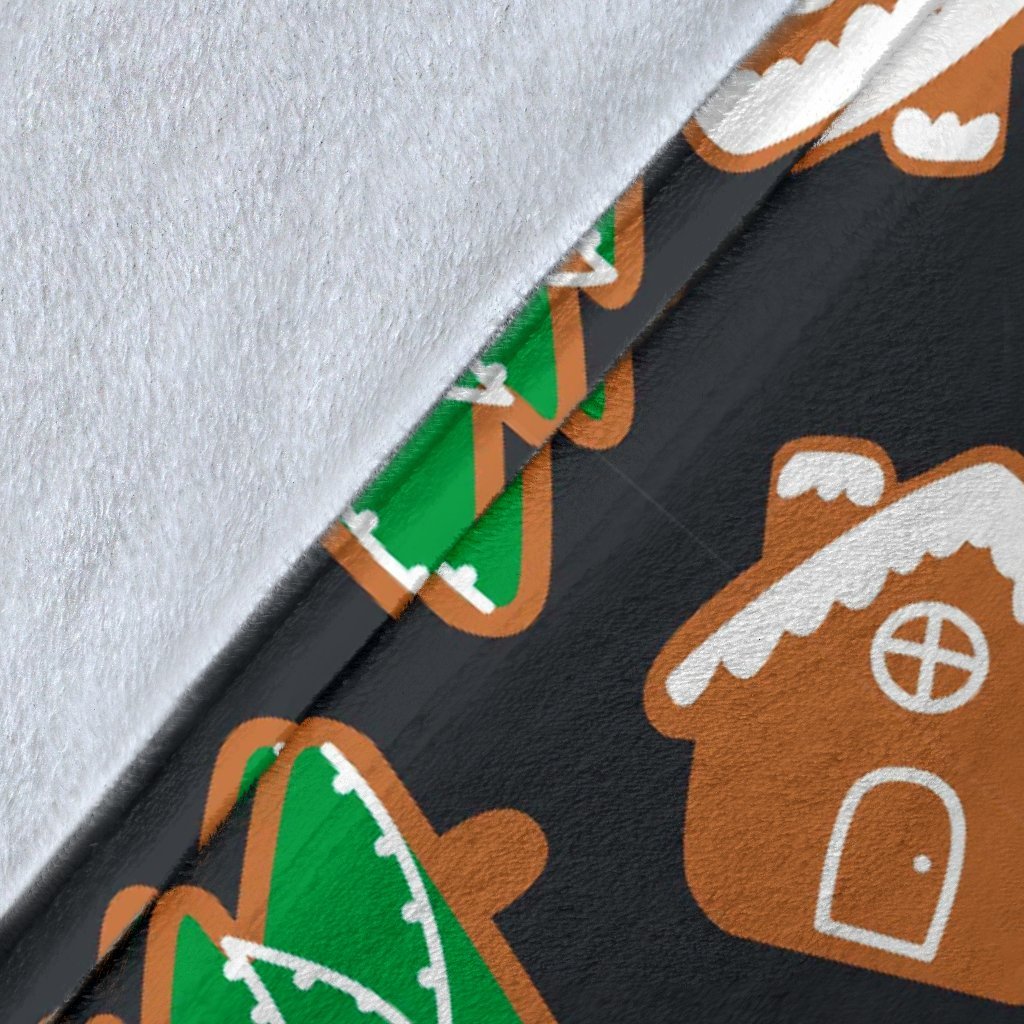 Gingerbread Man Pattern Print Chirstmas Blanket-grizzshop