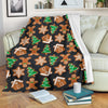 Gingerbread Man Pattern Print Chirstmas Blanket-grizzshop