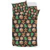 Gingerbread Man Pattern Print Chirstmas Duvet Cover Bedding Set-grizzshop