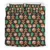 Gingerbread Man Pattern Print Chirstmas Duvet Cover Bedding Set-grizzshop