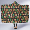 Gingerbread Man Pattern Print Chirstmas Hooded Blanket-grizzshop