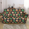 Gingerbread Man Pattern Print Chirstmas Loveseat Cover-grizzshop