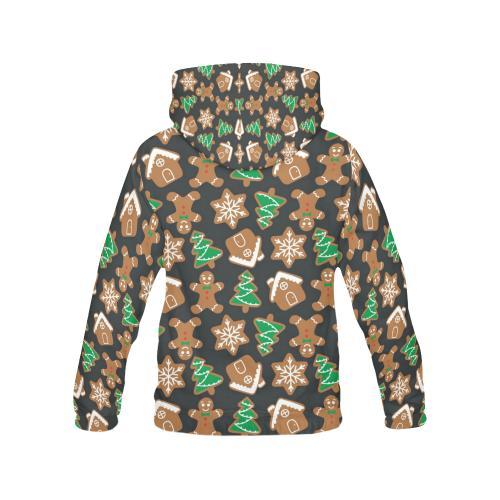 Gingerbread Man Pattern Print Chirstmas Men Pullover Hoodie-grizzshop