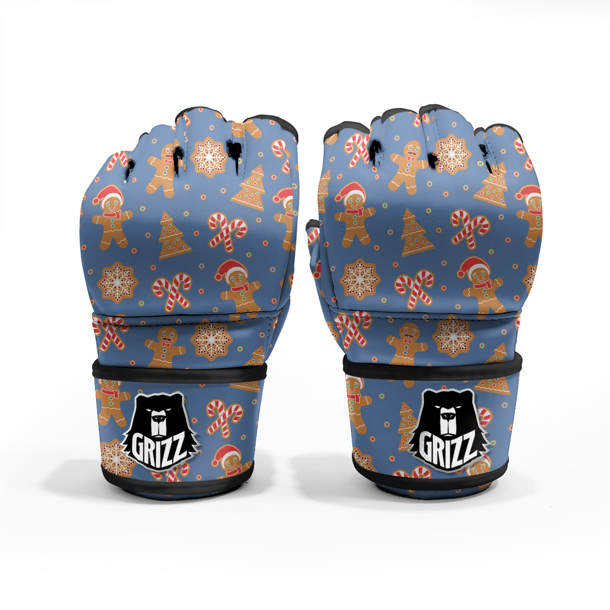 Gingerbread Man Xmas Print Pattern MMA Gloves-grizzshop