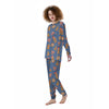 Gingerbread Man Xmas Print Pattern Women's Pajamas-grizzshop