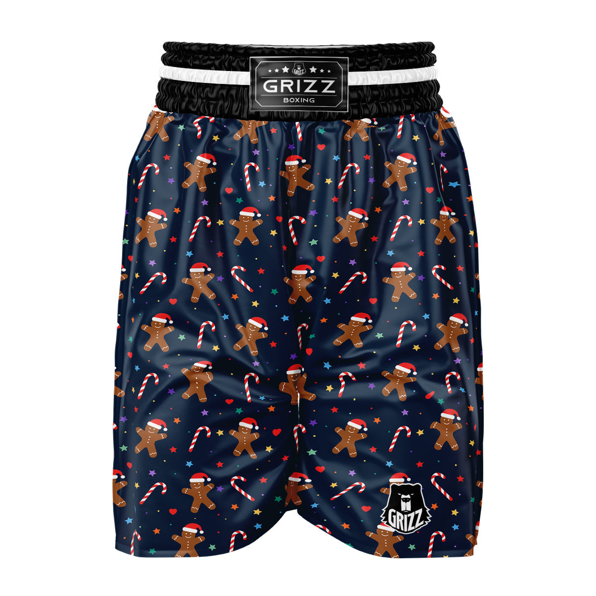 Gingerbread Xmas Print Pattern Boxing Shorts-grizzshop