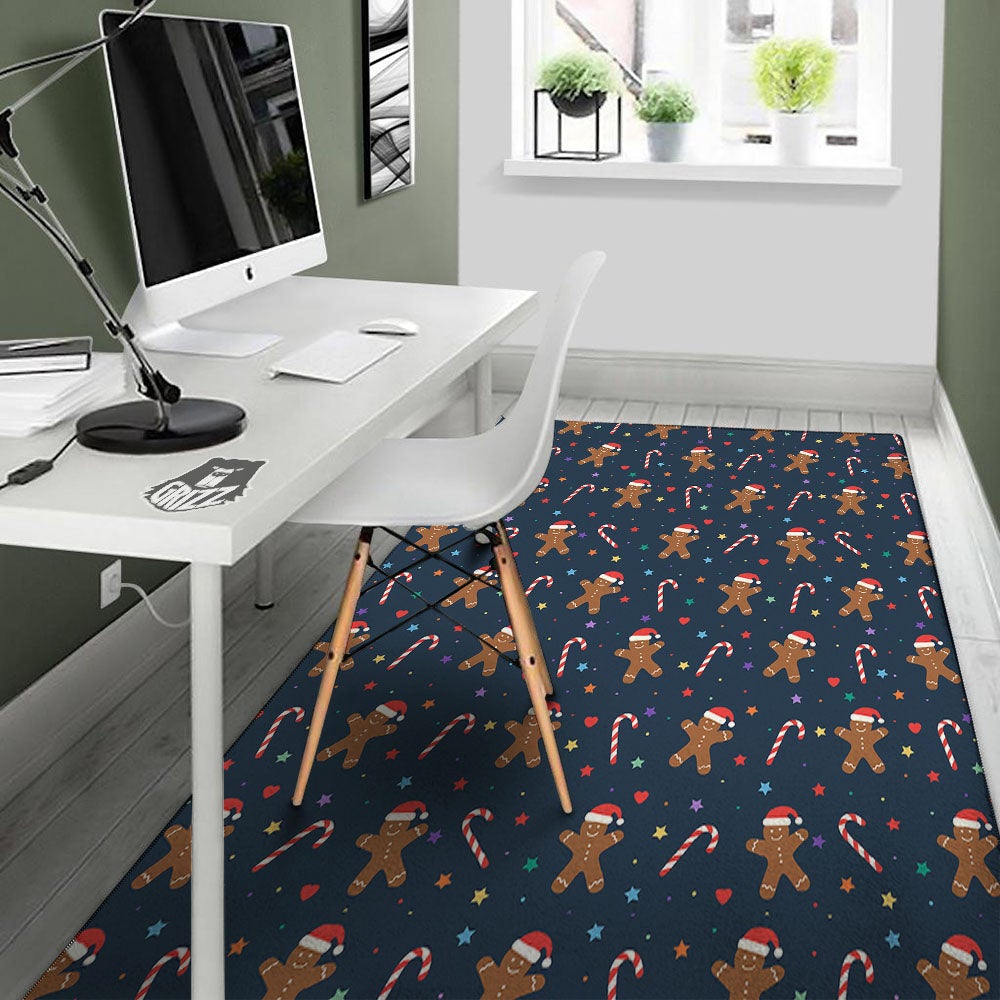 Gingerbread Xmas Print Pattern Floor Mat-grizzshop