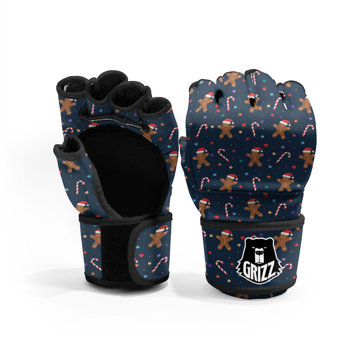 Gingerbread Xmas Print Pattern MMA Gloves-grizzshop