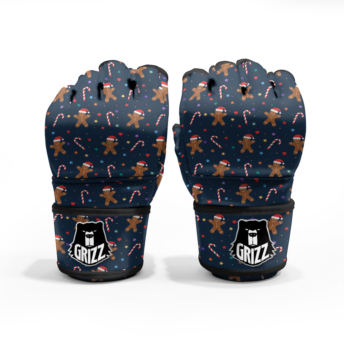 Gingerbread Xmas Print Pattern MMA Gloves-grizzshop