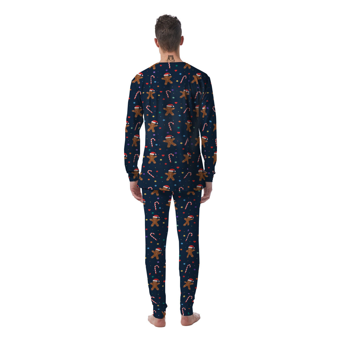 Gingerbread Xmas Print Pattern Men's Pajamas-grizzshop